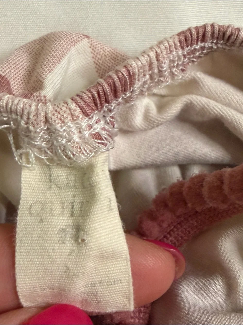 kate quinn Mauve and Cream Gingham Two-Piece Baby Set